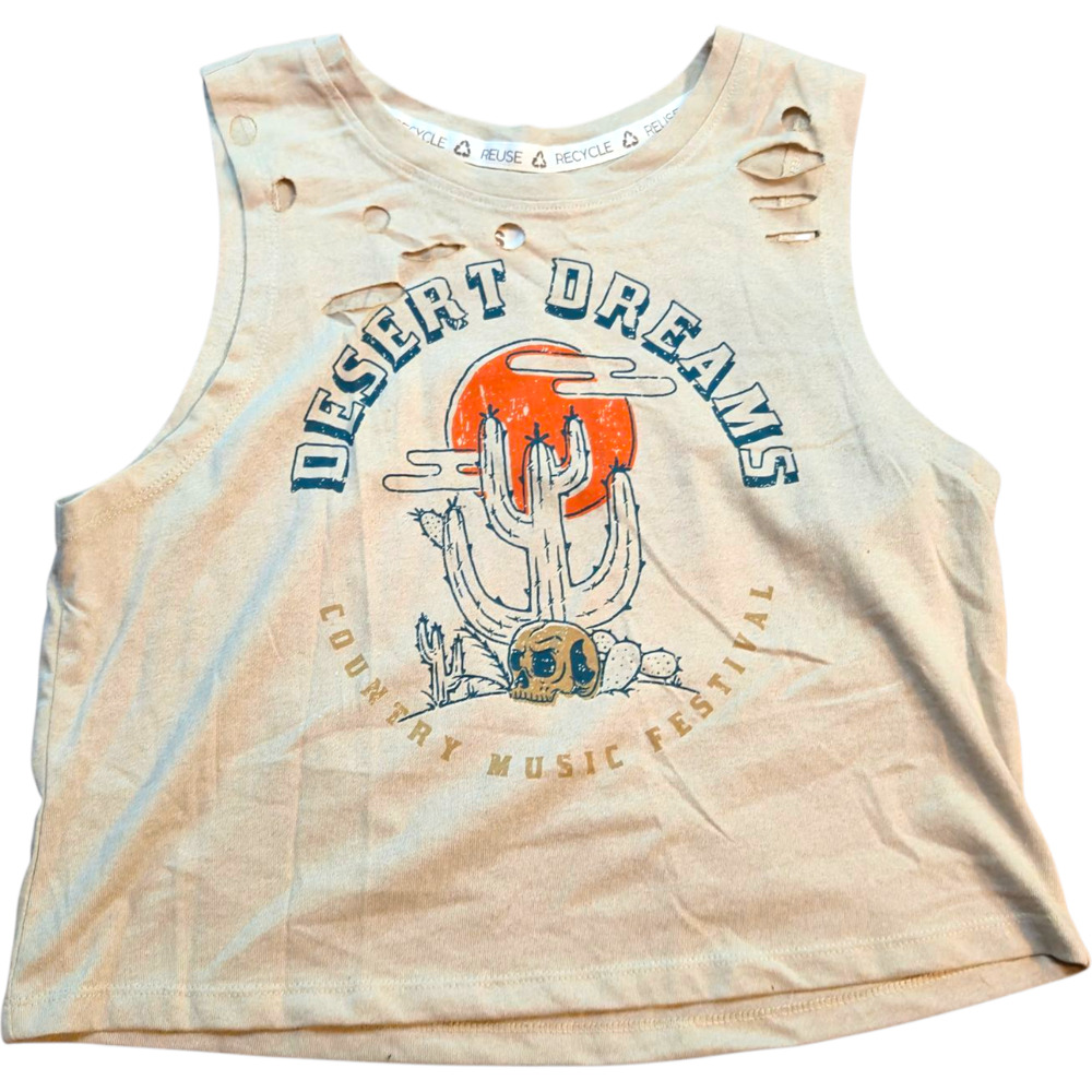 Desert Dreams USA Tour Shirt S Country Music Sleeveless Distressed Tank Top VTG